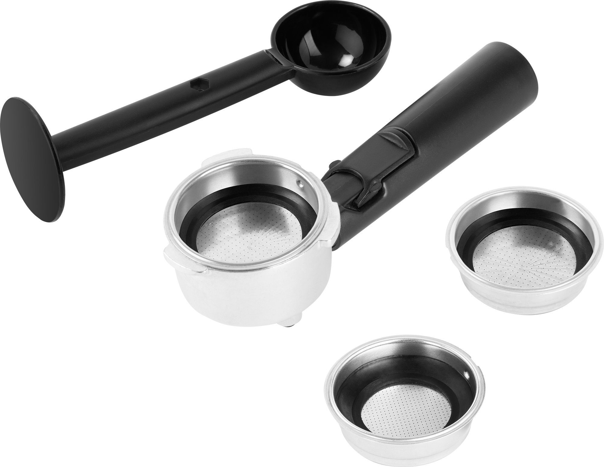 ECG Siebträgermaschine ESP 20301 Black, SLIM-Design, Dampfdüse zum Aufschlagen von Milch