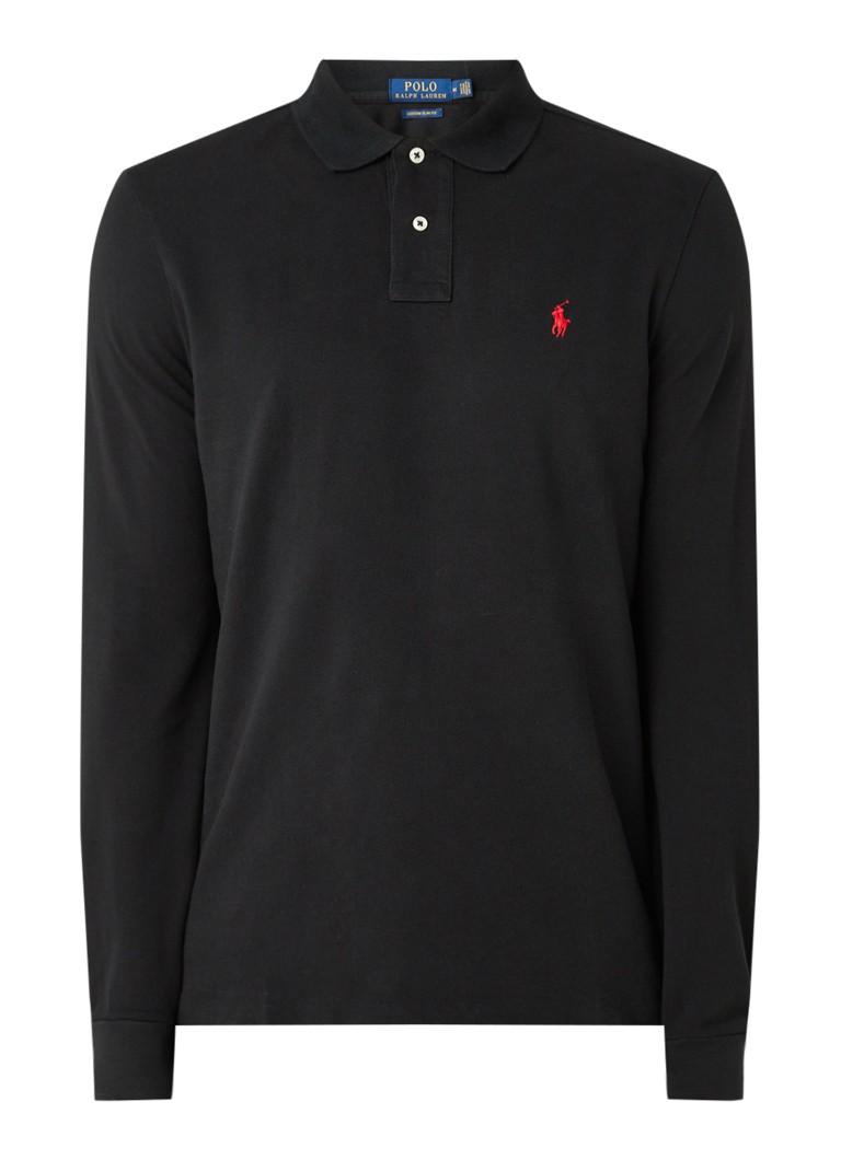 Cămașă cu mânecă lungă din bumbac piqué Polo Ralph Lauren, cu croială slim și croială ajustată