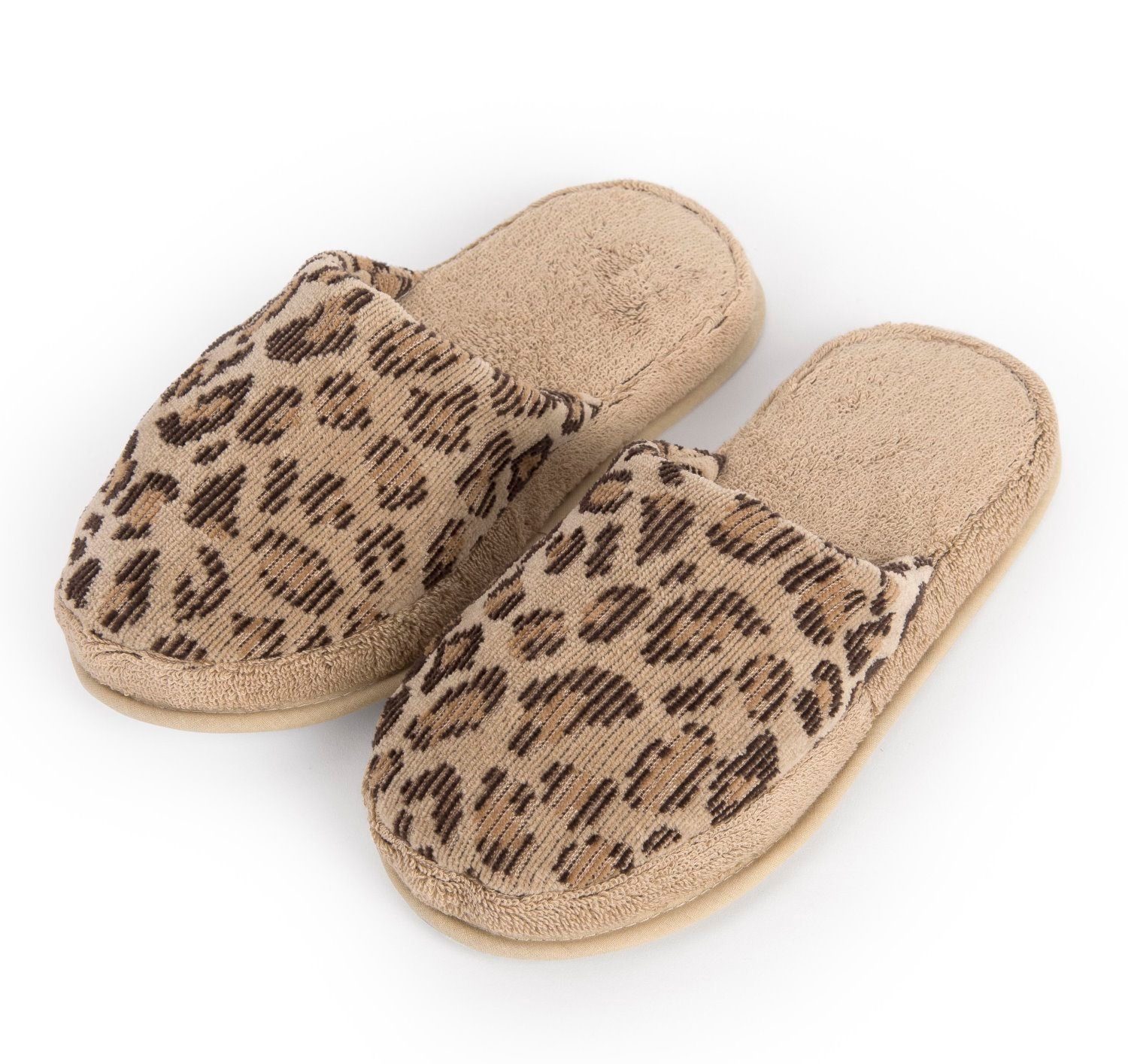 Lasa Home Frottee Badeschuhe Animalprint Badeschuh Baumwolle