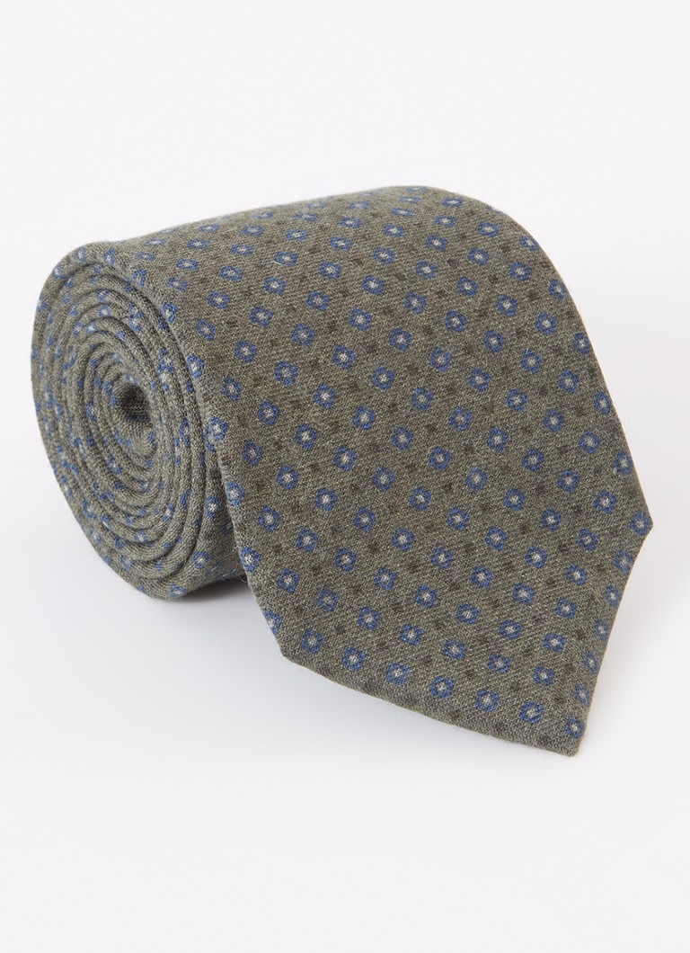 Profuomo Wool tie with graphic print