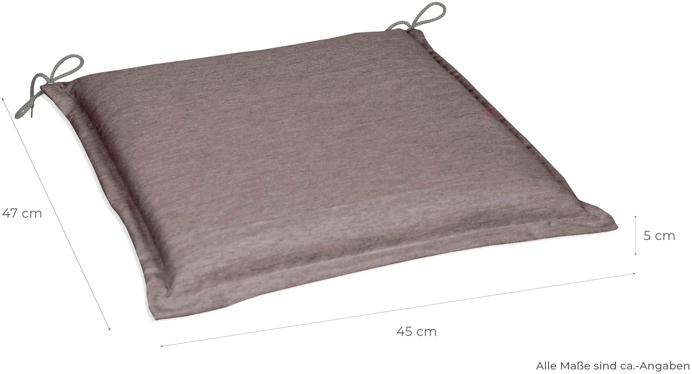 GO-DE Sitzkissen Dora, 2er Set, 45x47 cm