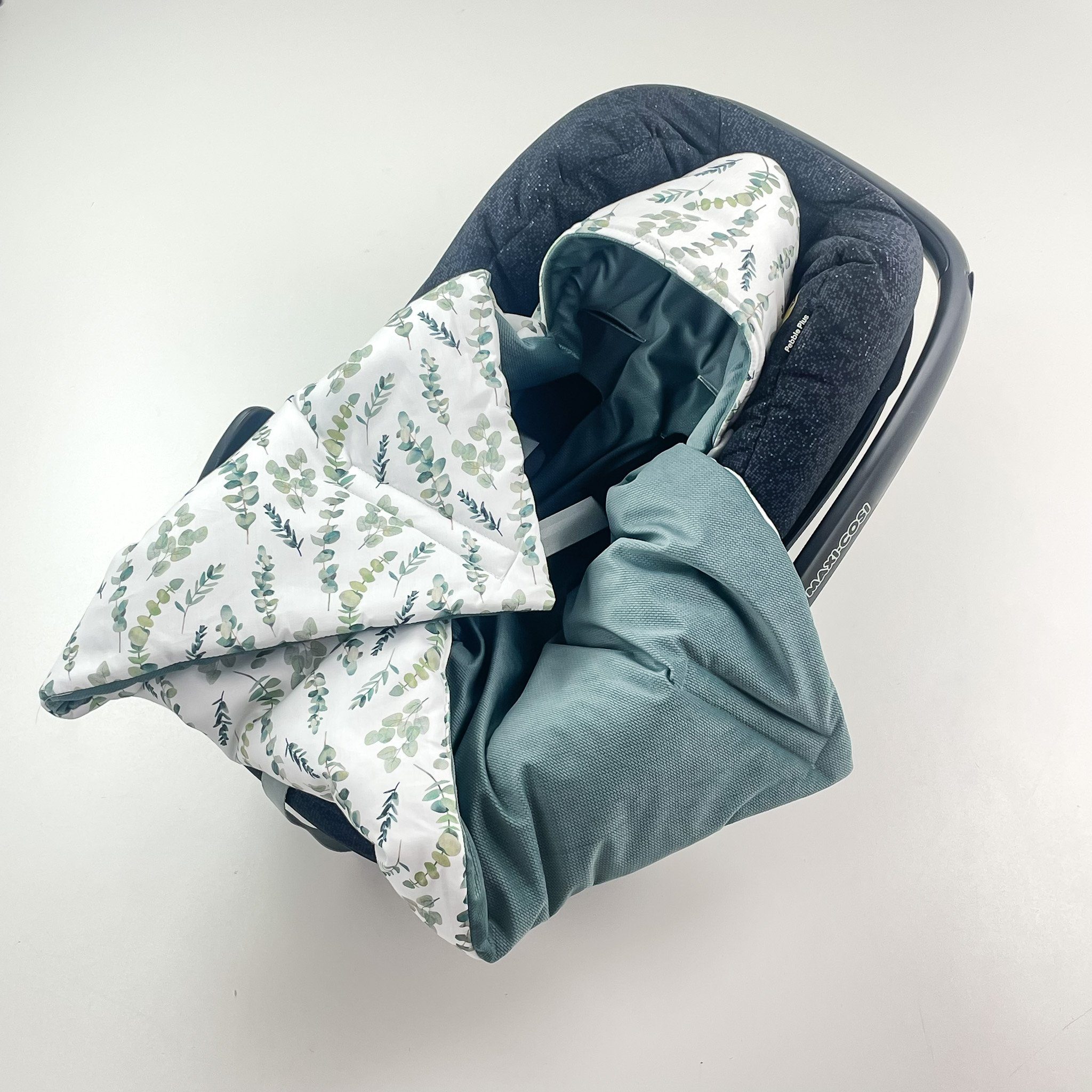 Einschlagdecke Babyschale Autositz mit Klettverschluss HERBST WINTER warm wattiert, BABEES