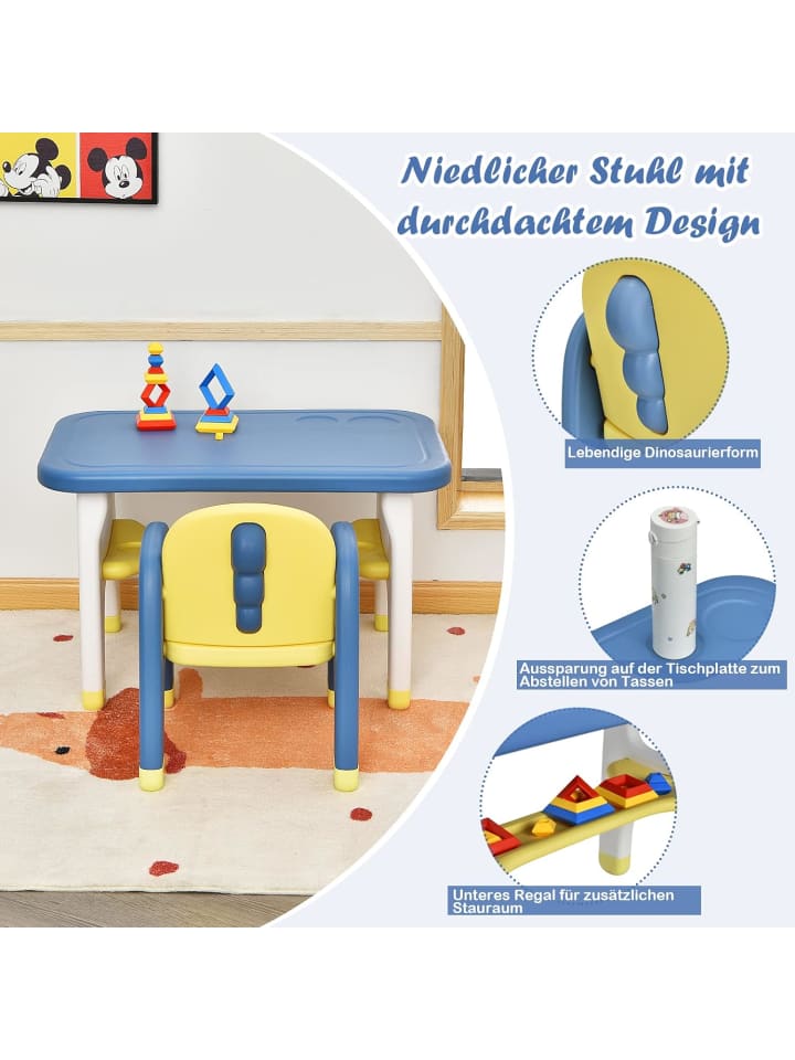 COSTWAY Tischset mit Stuhl für 1-5 Jahren in Blau günstig kaufen onesize