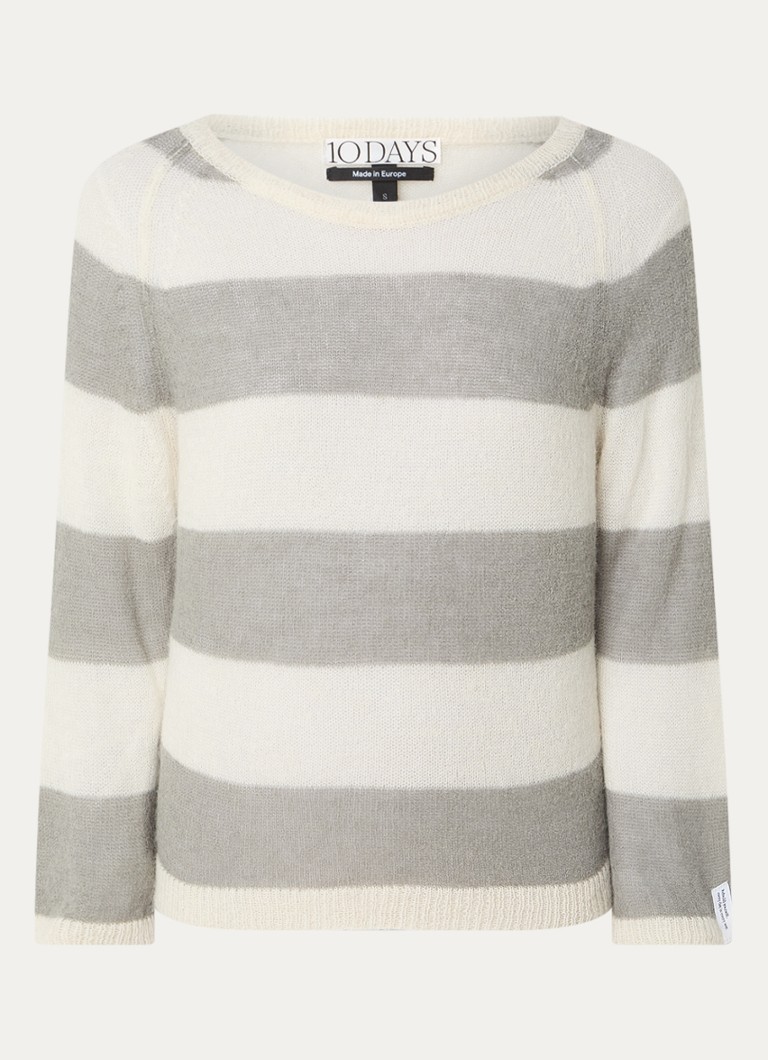 10DAYS  Fijngebreide top in alpaca wolblend met streepprint