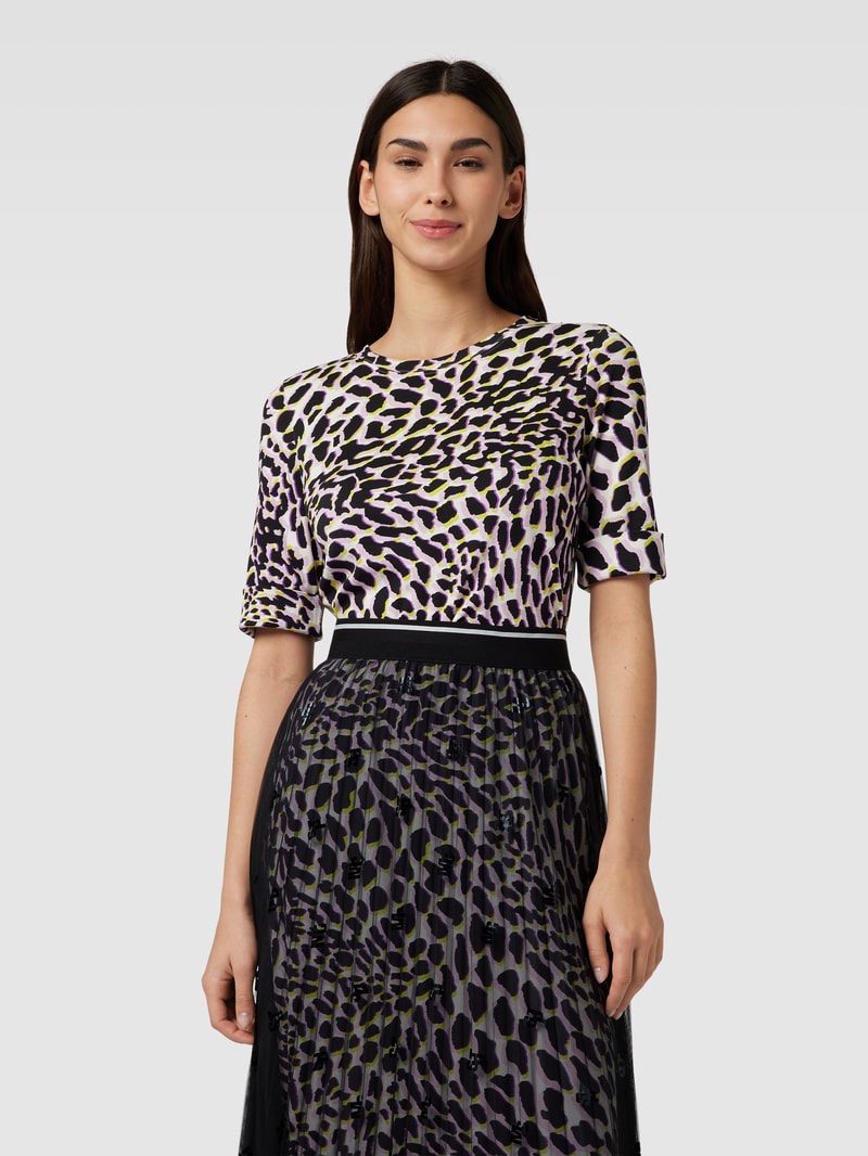 T-Shirt mit Animal-Print in flieder