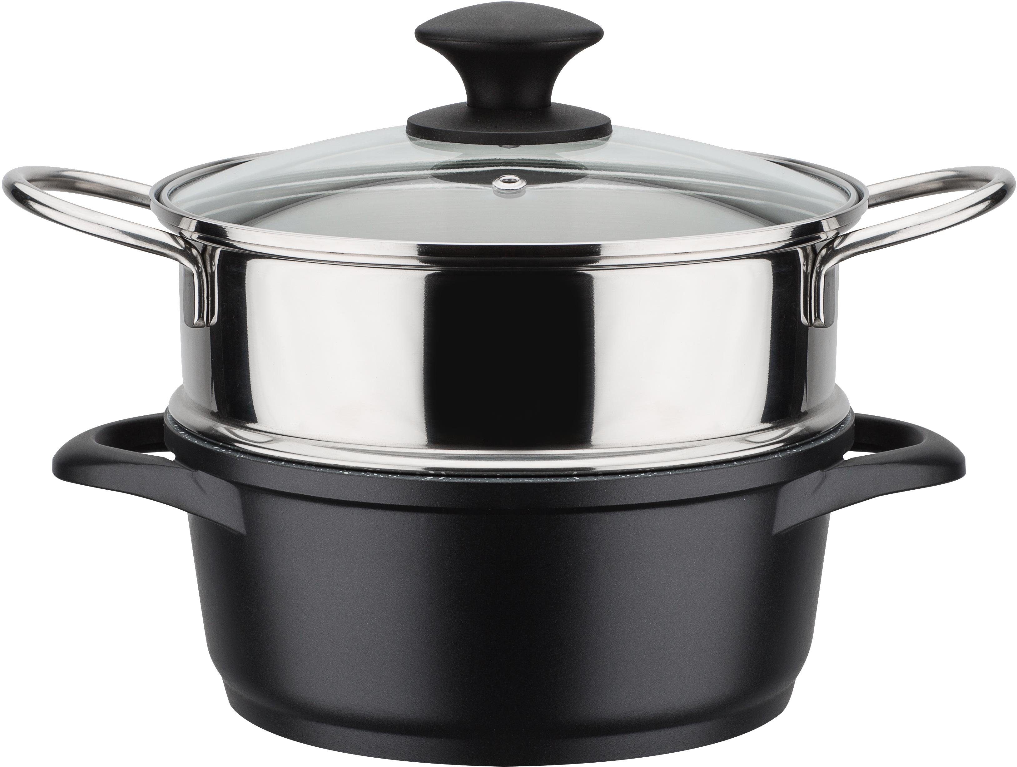 GSW Topf-Set Gourmet Granit, Aluminiumguss (Set, 11-tlg), Induktion