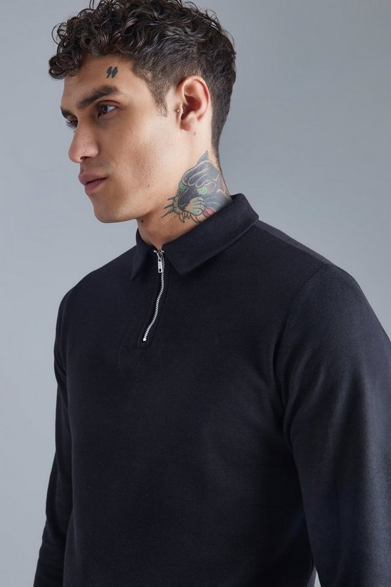 Langärmliges Slim-Fit Poloshirt