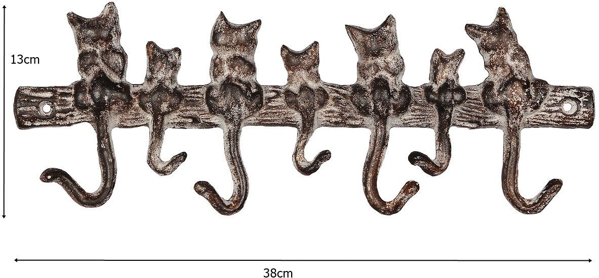 Ambiente Haus Wandhaken Haken aus Gusseisen - 7 Katzen, (1-St)