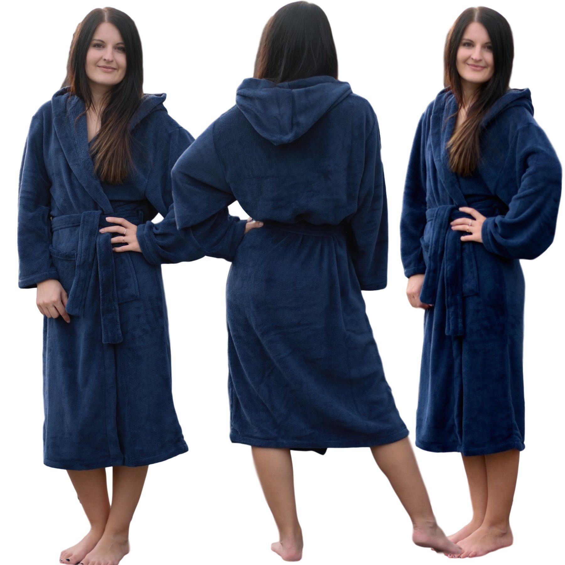 HOMELEVEL Unisex-Bademantel Bademantel Unisex Reise Morgenmantel Mikrofaser, Polyester