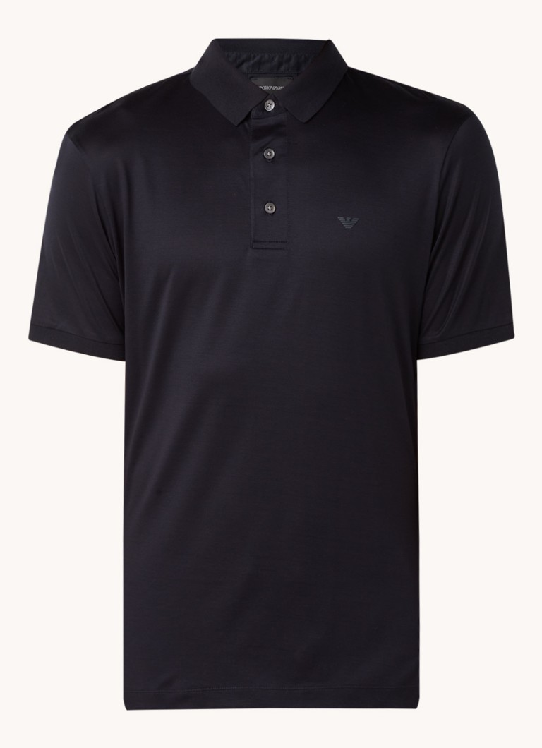 Polo Emporio Armani Essential de corte regular em mistura de lyocell com logotipo.