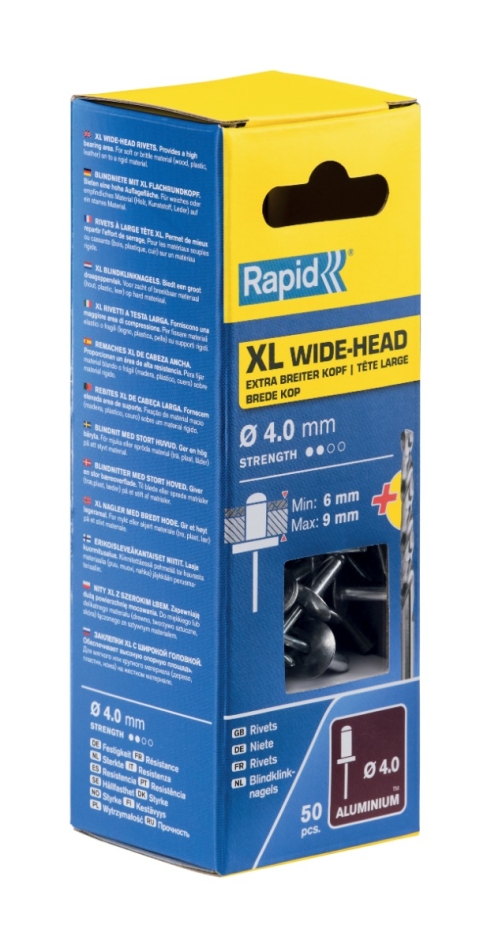 Nituri oarbe Rapid 5000661 XL Ø4.0 x 12 mm 50 bucăți
