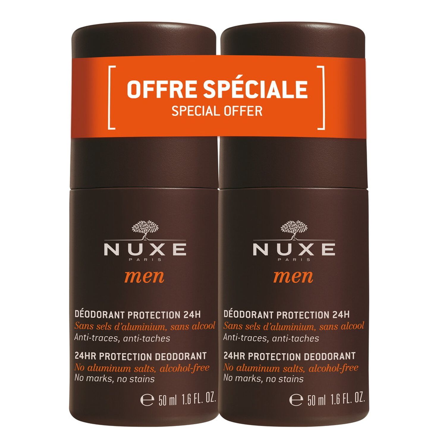 Nuxe Duo Déodorant Protection 24h Nuxe Men - Toutes peaux - 2x50ml