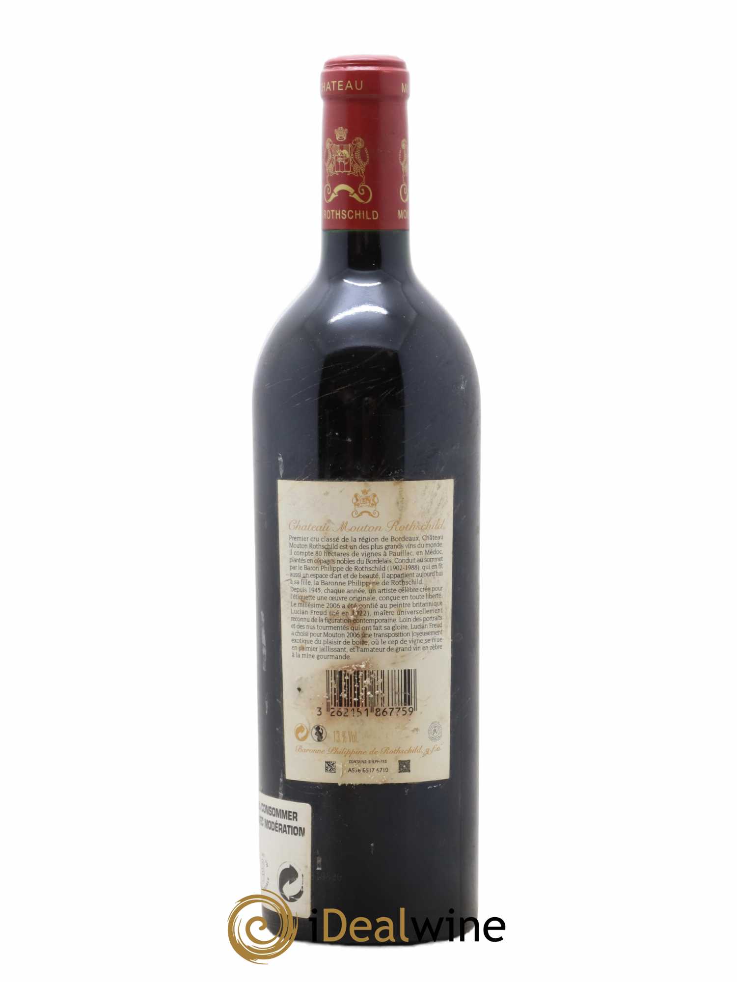 Château Mouton Rothschild 1er Grand Cru Classé  2006 - Lot de 1 Bouteille