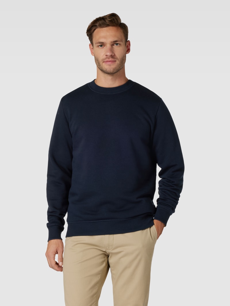 Sweatshirt mit Rundhalsausschnitt Modell 'TILO' in dunkelblau
