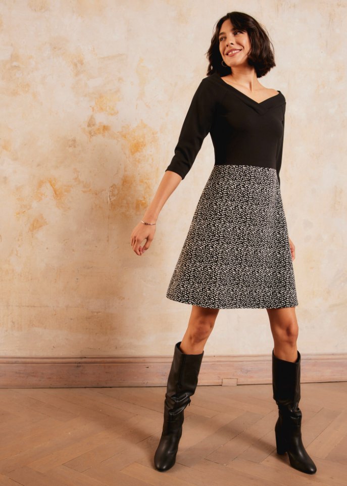 Kleid mit Jacquard-Rock