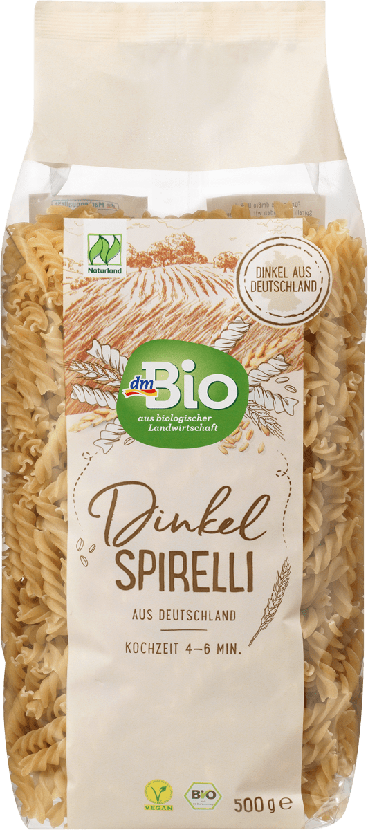 Nudeln, Spirelli aus Dinkel, 500 g