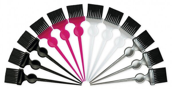 Termix Soft Black Fiber klein 12er-Pack Färbepinsel