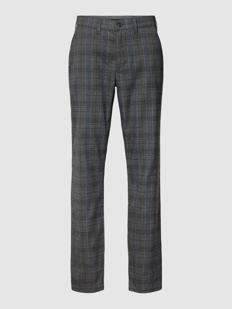 Stoffhose mit Tartan-Karo in dunkelgrau