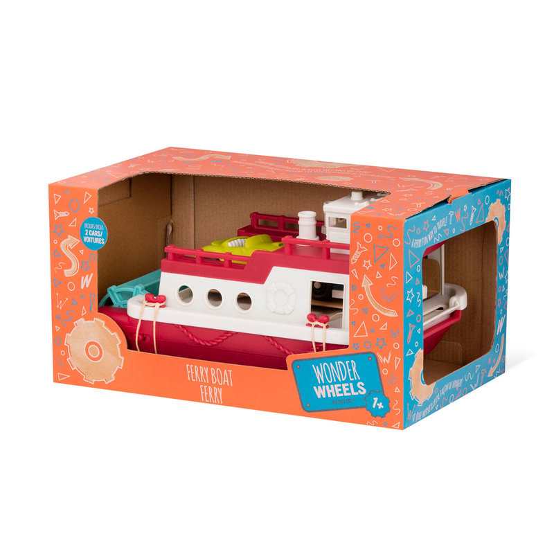 Bateau ferry de bain et 2 voitures