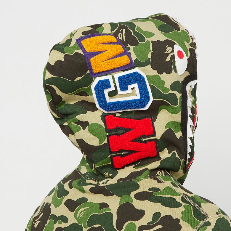 A Bathing Ape Big ABC Camo Shark Full Zip Hoodie M green