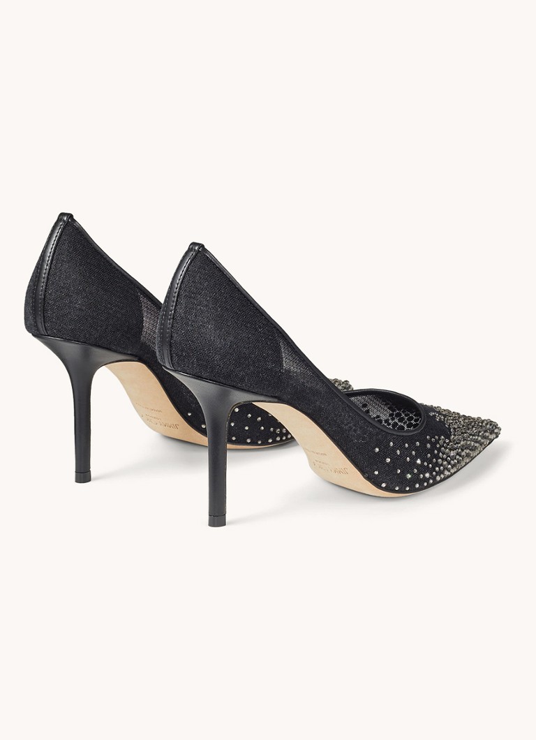 Escarpins Jimmy Choo Love 85 ornés de strass et de détails en cuir d'agneau