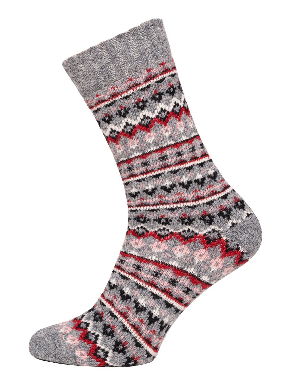 HomeOfSocks Socken Hygge Socken Dick Für Herren & Damen mit Wolle Dicke Socken Hyggelig Warm Mit Hohem 45% Wollanteil In Bunten Design