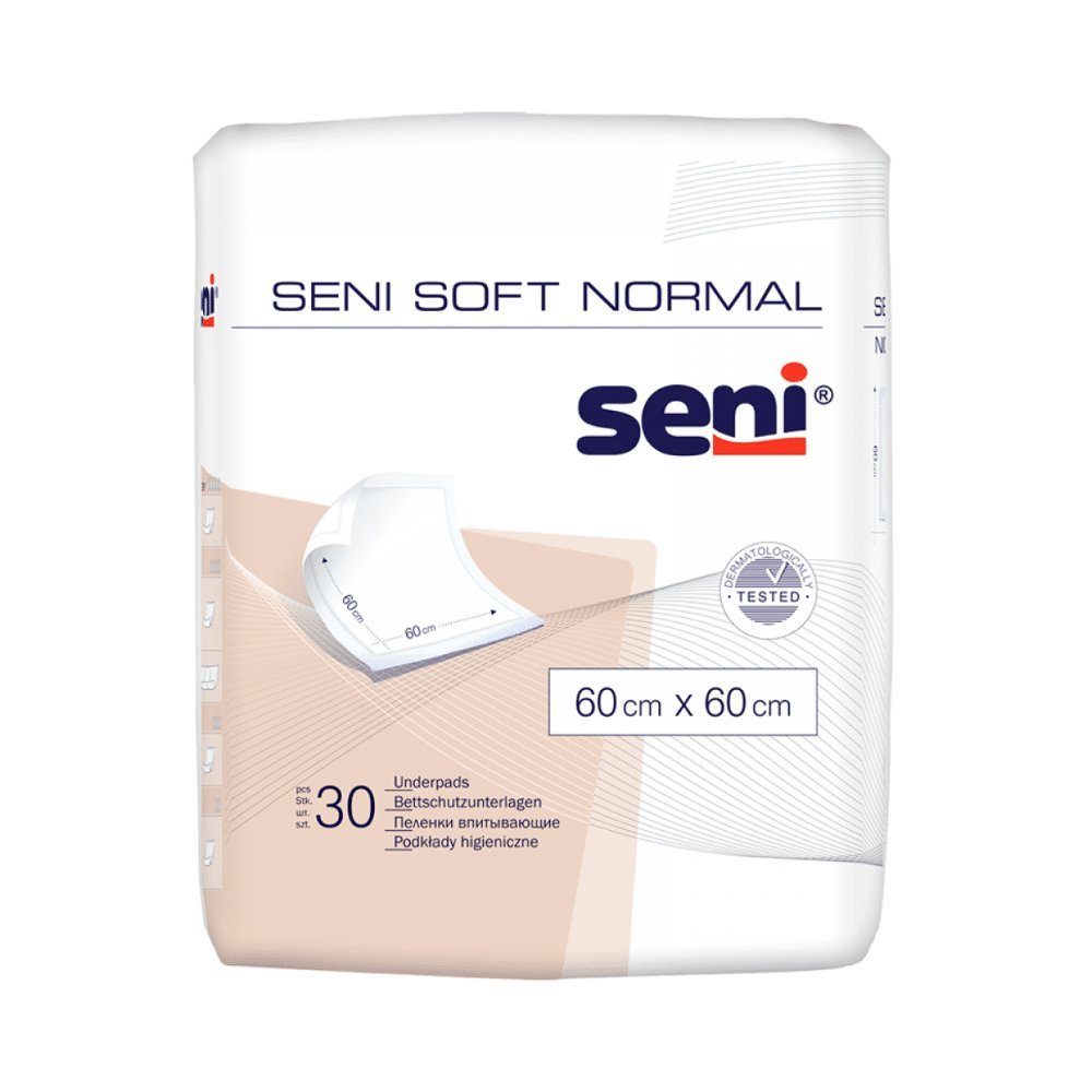 Inkontinenzauflage Seni Soft Normal Bettschutzunterlage, 60 x 60 cm - 30 Stück - seni