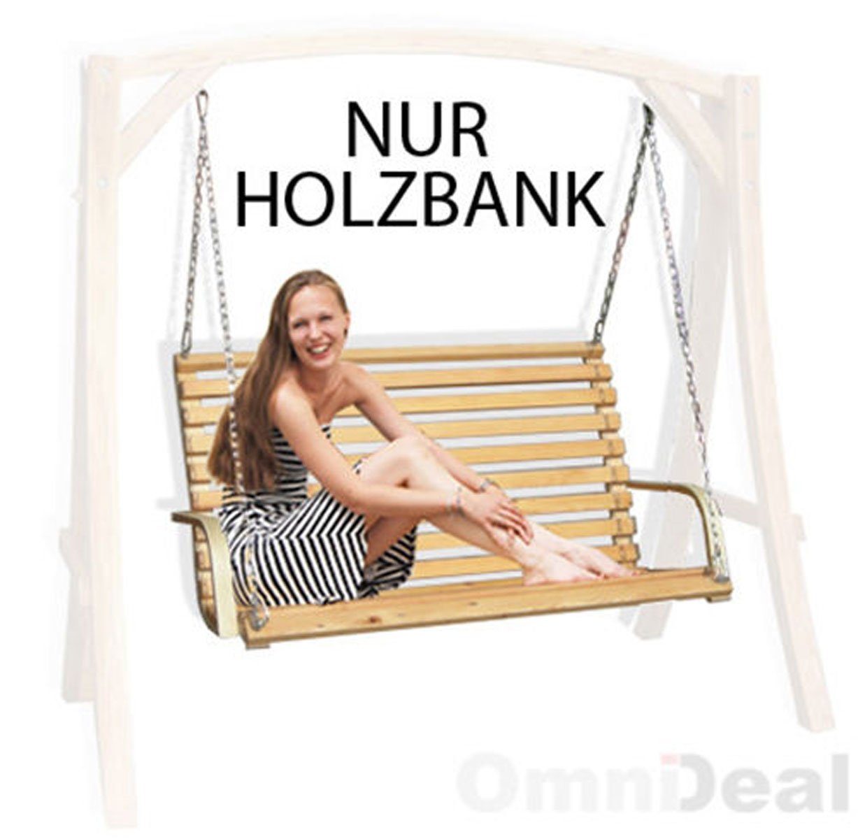 AMANKA Hollywoodschaukel Hollywoodschaukel Bank Holzbank Lärchenholz, Schaukelbank mit Befestigung