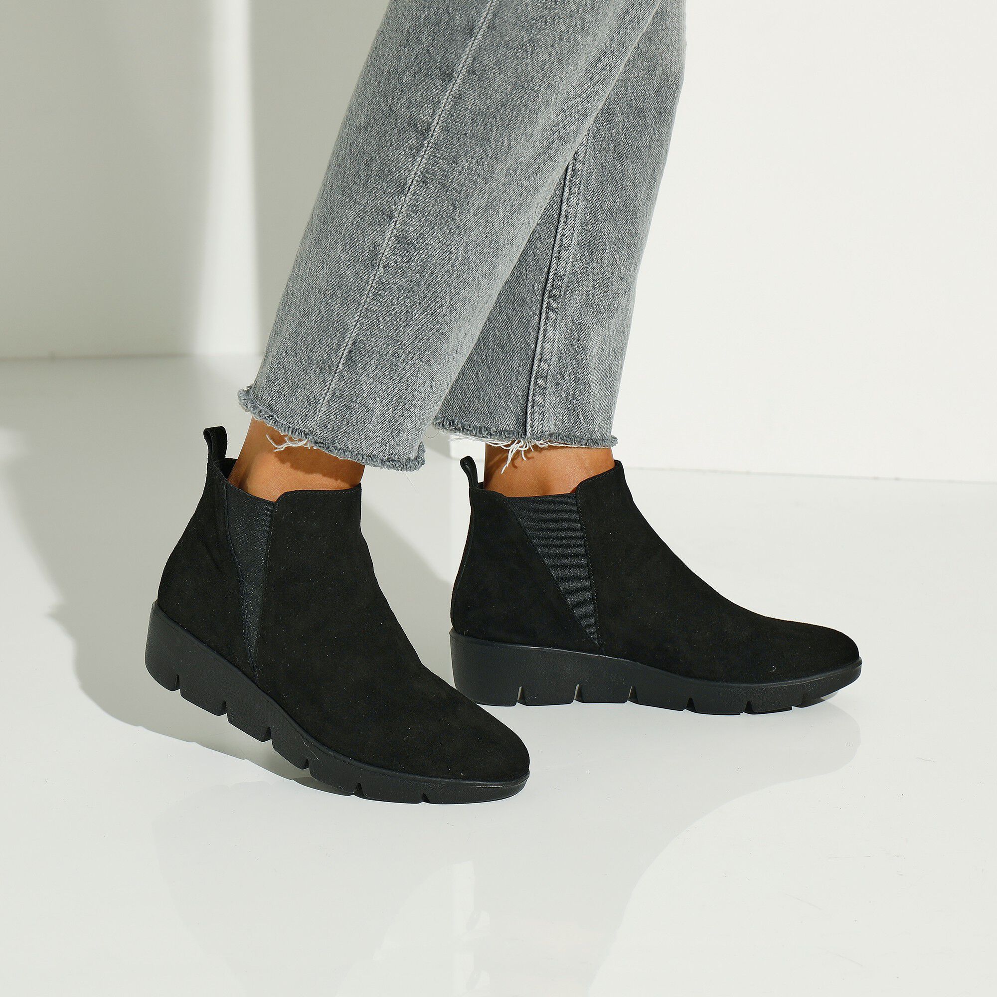 Boots compensées cuir souple certifié LWG