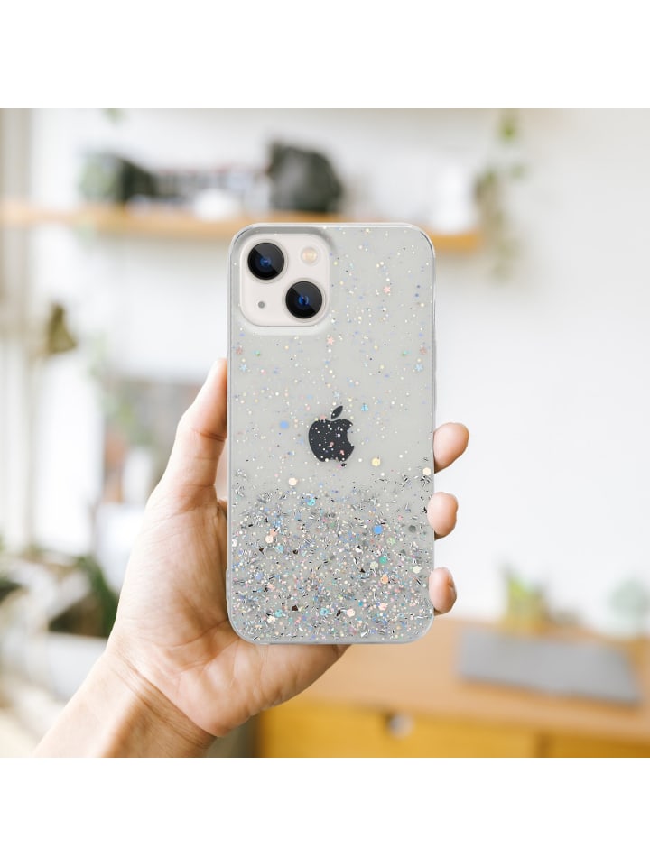 cadorabo Hülle für Apple iPhone 14 Glitter in Transparent mit Glitter günstig kaufen onesize