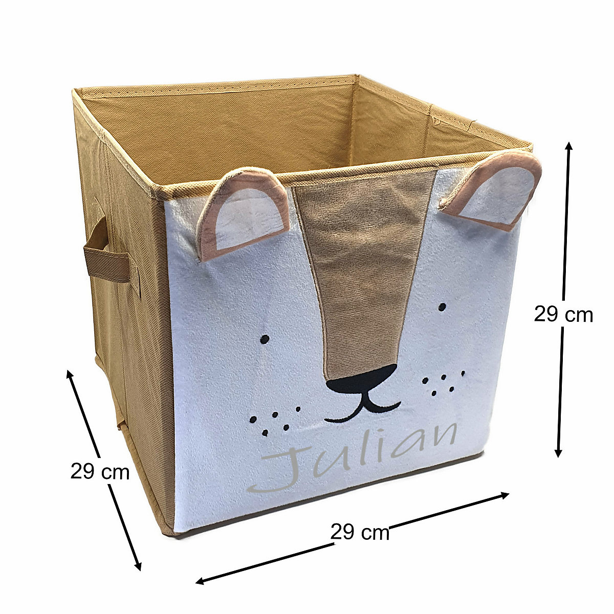 Aufbewahrungsbox personalisiert mit Name Löwe