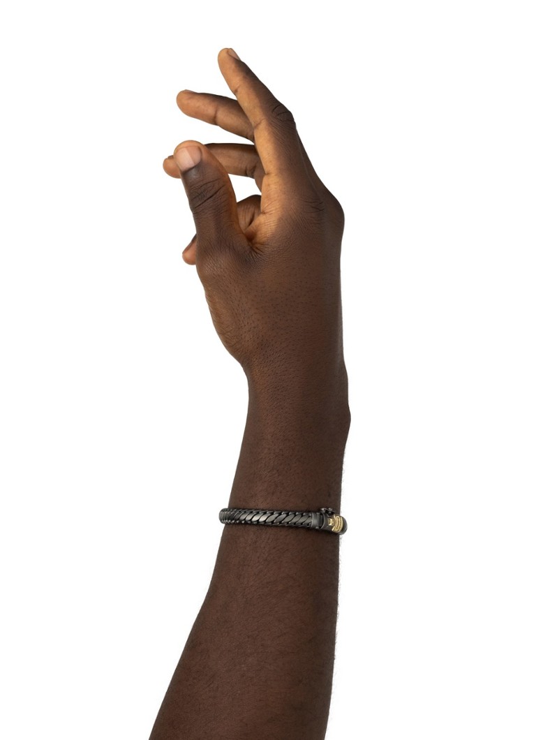 Buddha to Buddha  Ben XS schakelarmband van zilver met detail van 18 karaat geelgoud
