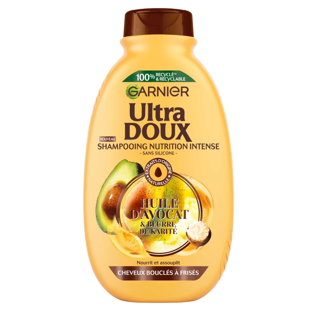 garnier Ultra Doux Avocat et Beurre de Karité Shampooing à l'Huile d'Avocat et Beurrede Karité