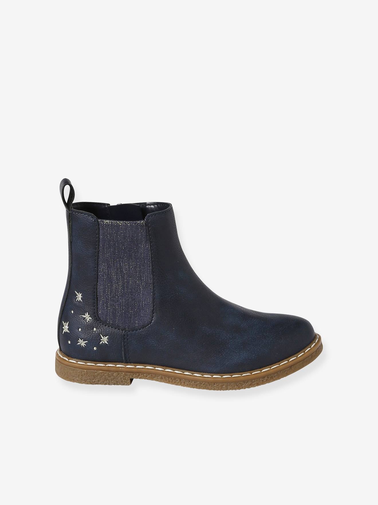 Vertbaudet Mädchen-Boots mit Anziehtrick - blau
