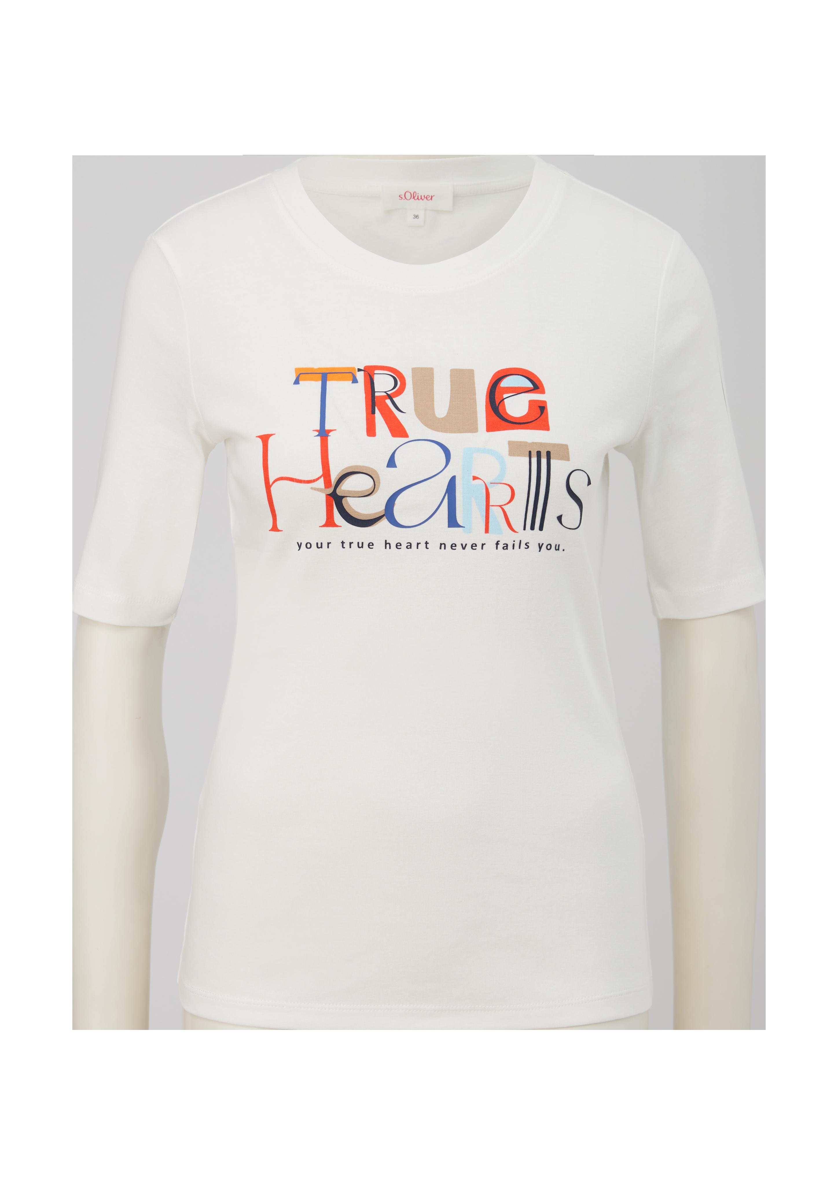 Baumwollshirt mit glänzendem Frontprint  2133065-02D0