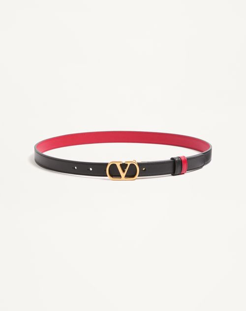 Cinto reversível VLogo Signature em pele de bezerro brilhante 20 mm