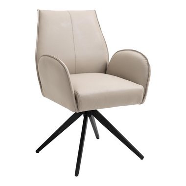 GMD Living Drehstuhl MIMA (2er Set), 2er Set Drehstuhl mit Echtlederbezug