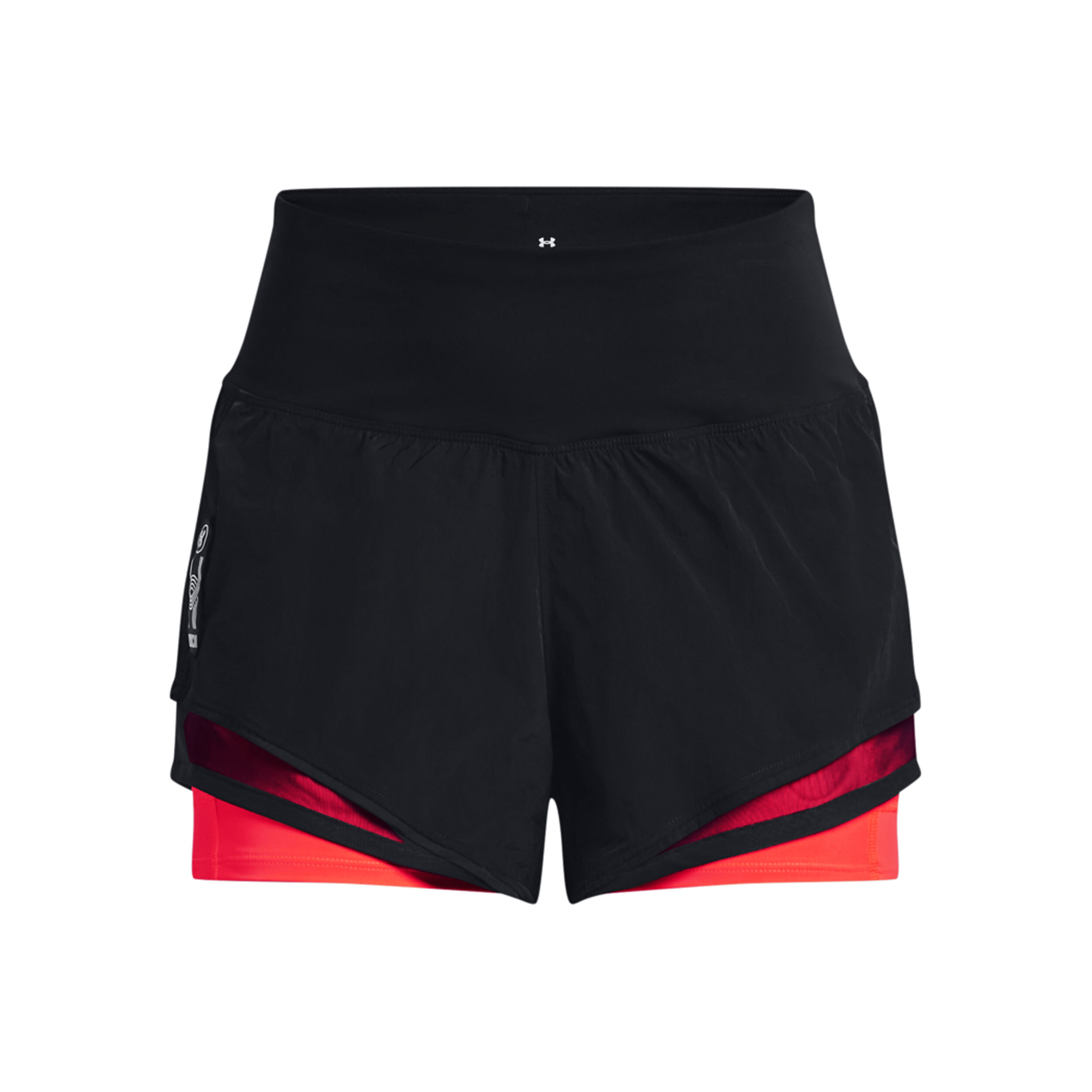 Run Everywhere Shorts Damen - Schwarz, Neonrot