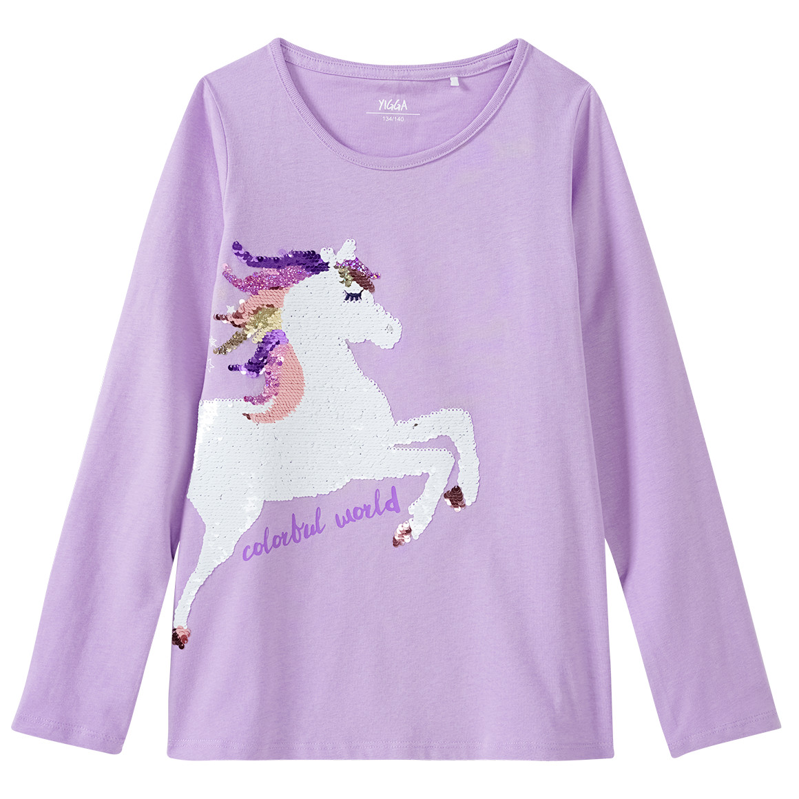Mädchen Langarmshirt mit Wendepailletten