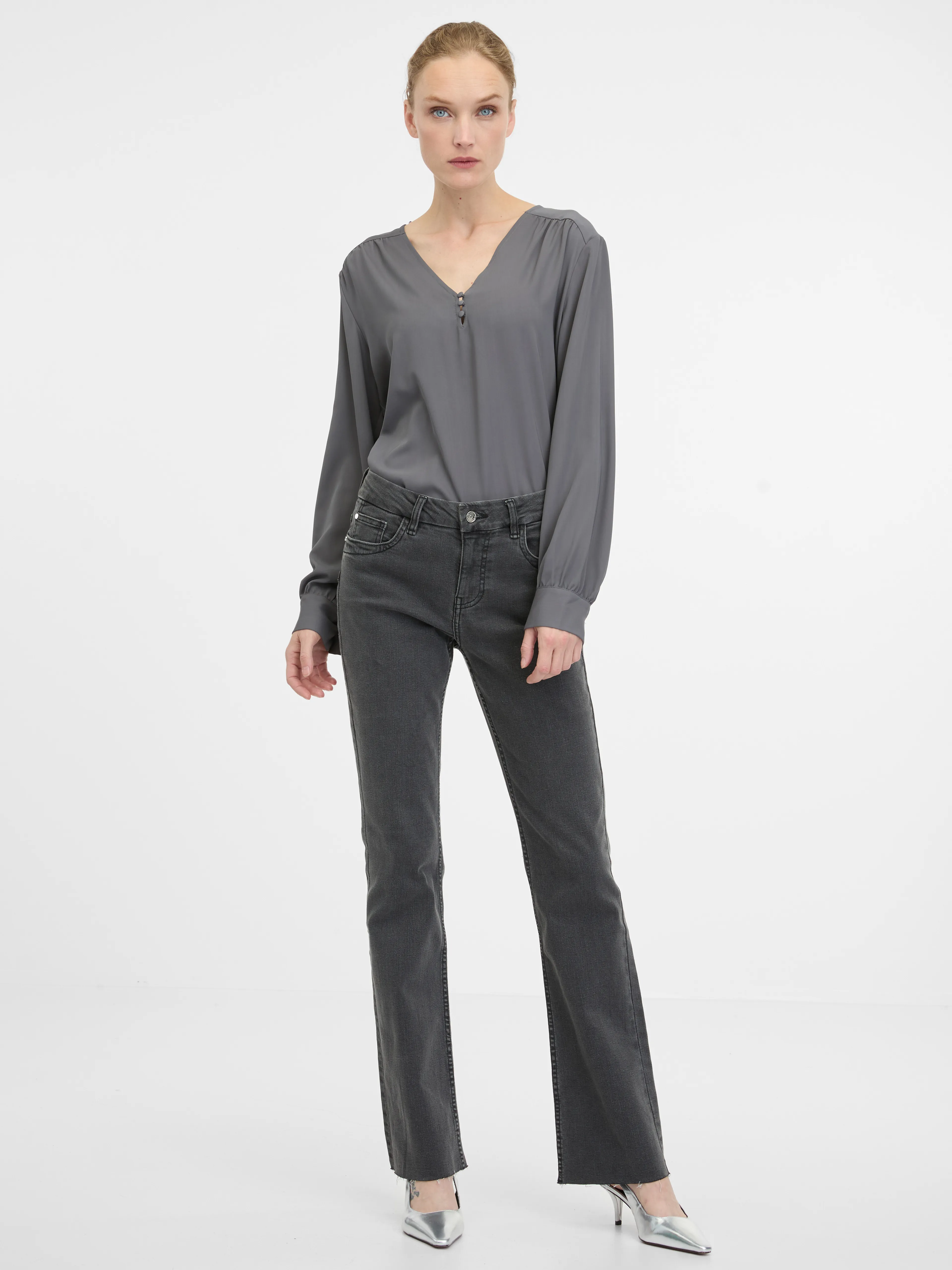 Graue Damen Bluse ORSAY