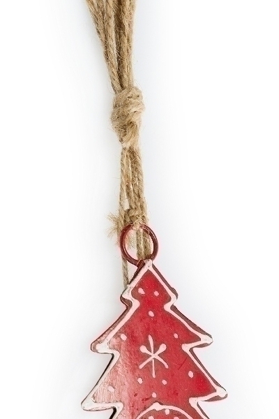 MyFlair Hängerkette m. Metallbäume rot/weiss 10/55cm