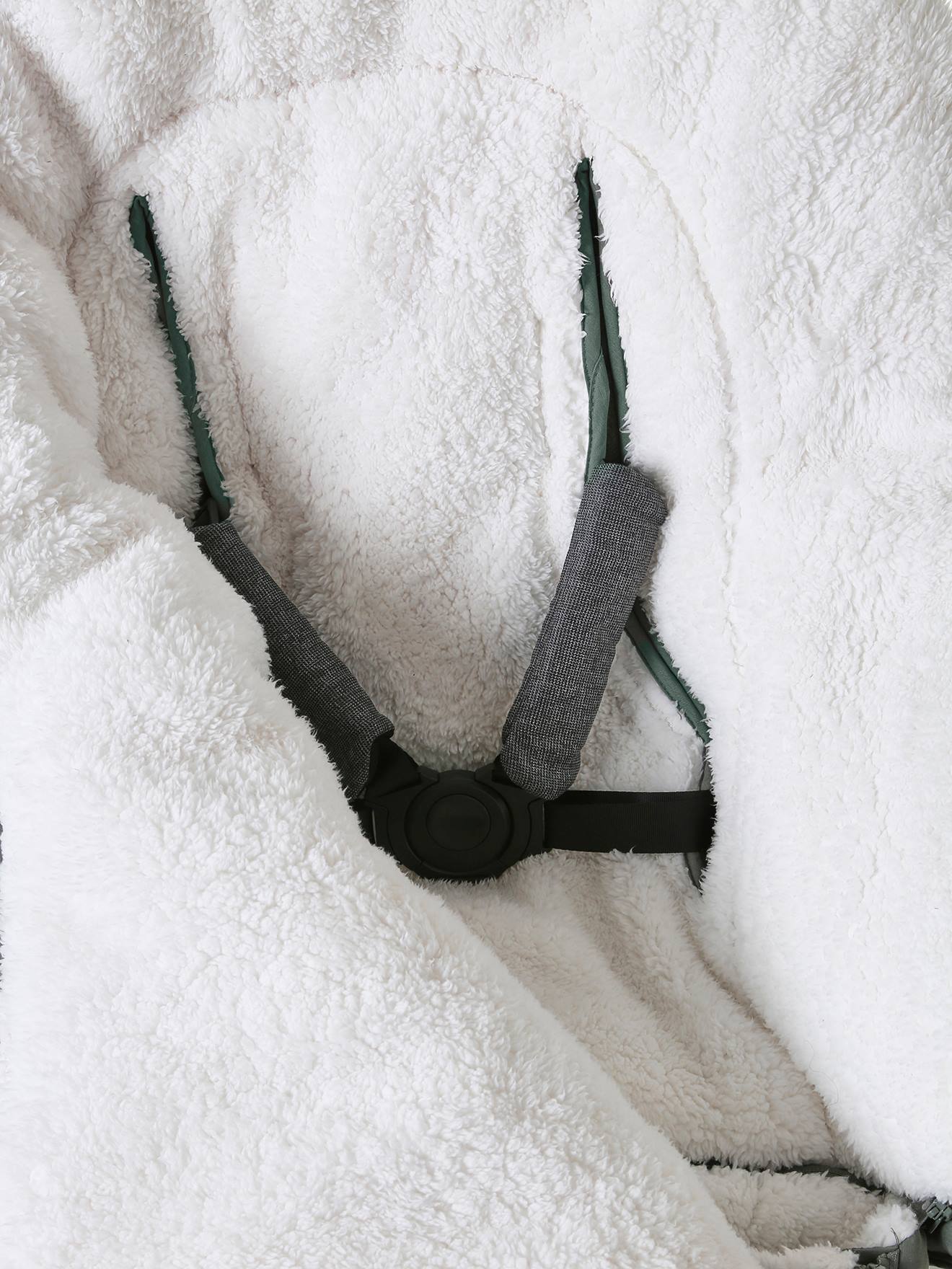 Vertbaudet Baby Ausfahrsack mit Futter aus Teddyfleece - moosgrün