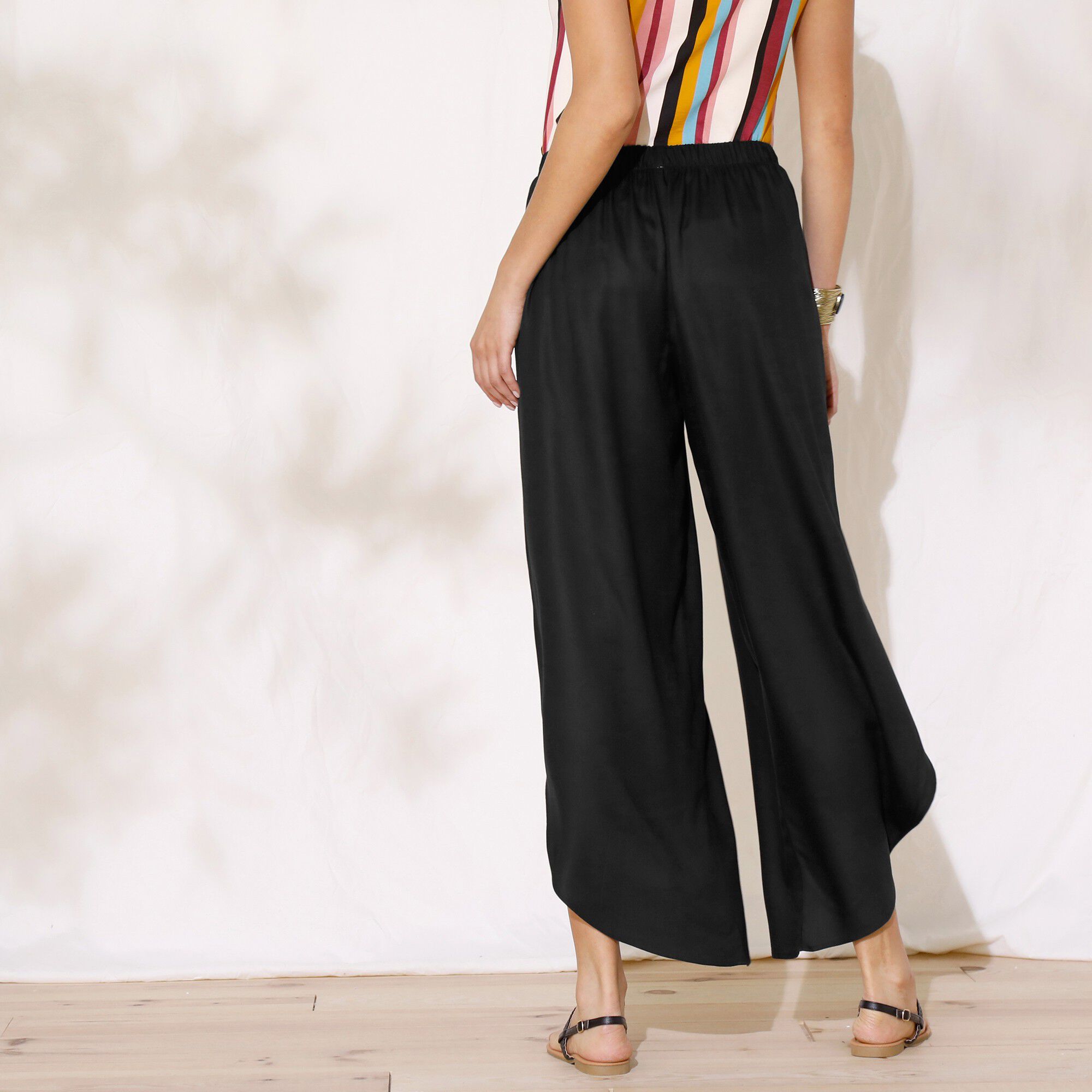 Pantalon large fendu