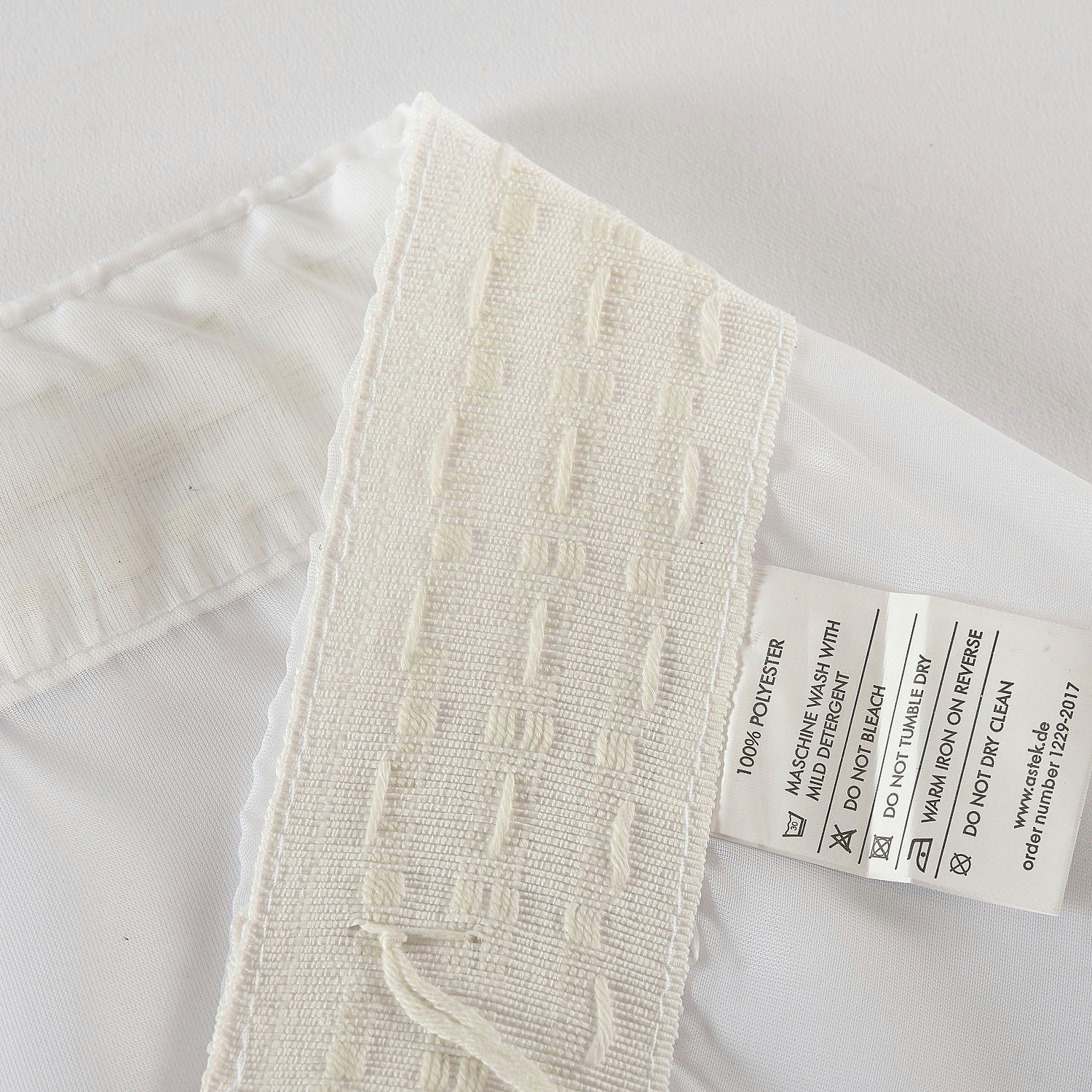 Bogenstore, Gardinenbox, Kräuselband (1 St), transparent, Jacquard, Store Jacquard Isabella Kräuselband Universalband Weiß Längsstreifen Transparent Voile 13145