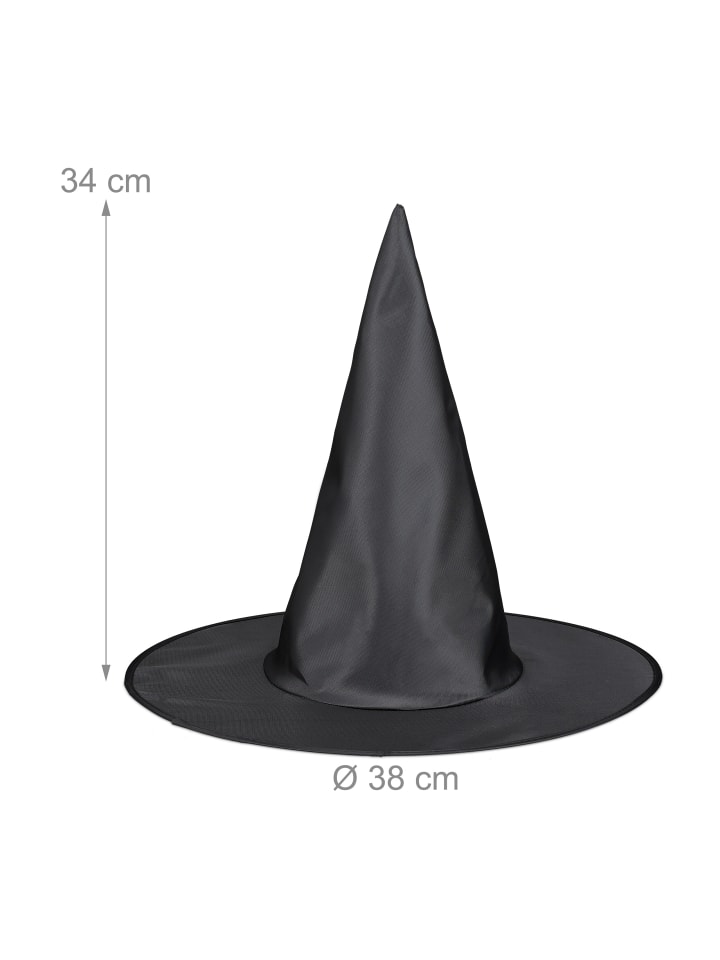 relaxdays 6 x Hexenhut in Schwarz günstig kaufen onesize
