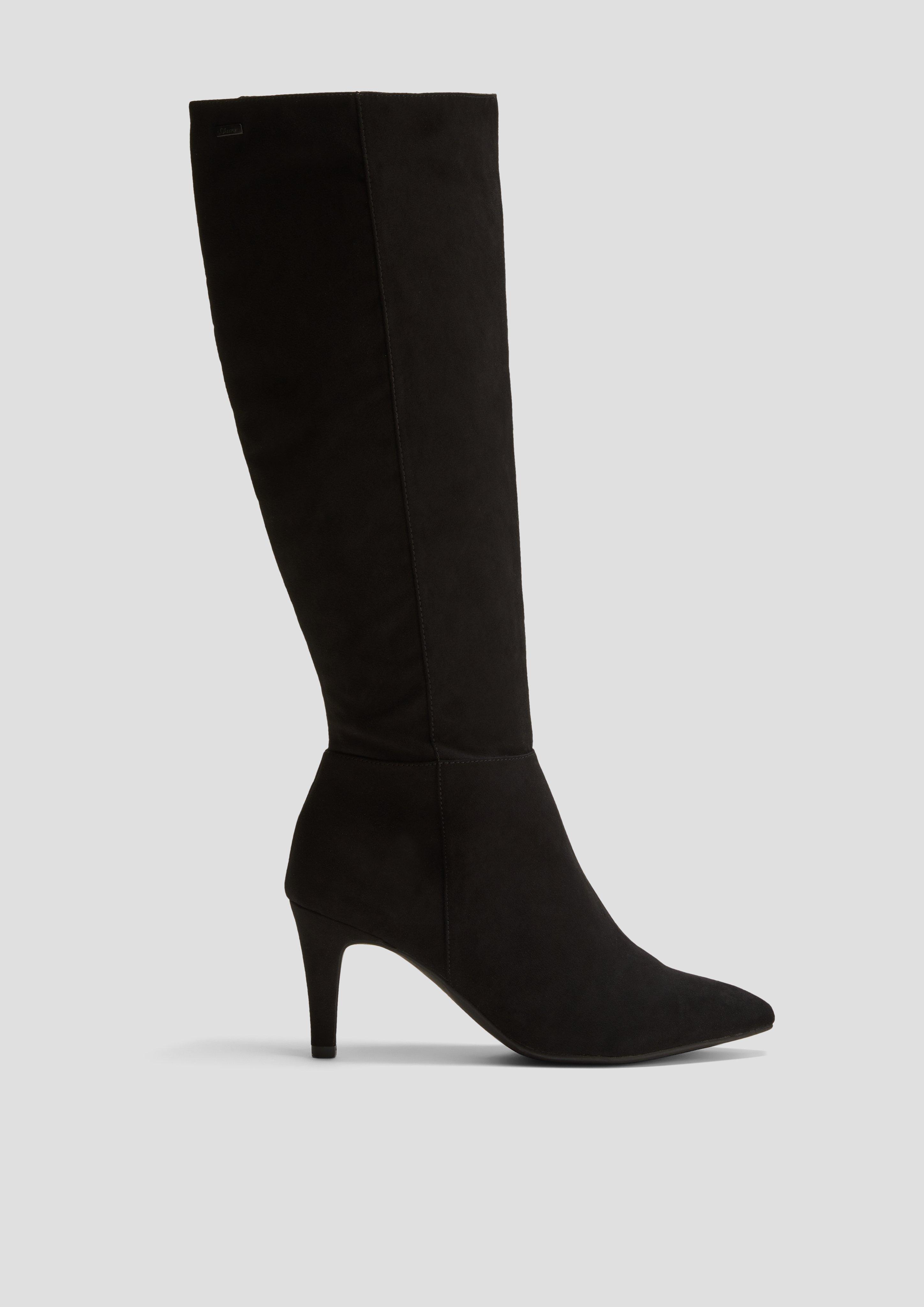 Lange Stiefel in Veloursleder-Optik  6008549-001