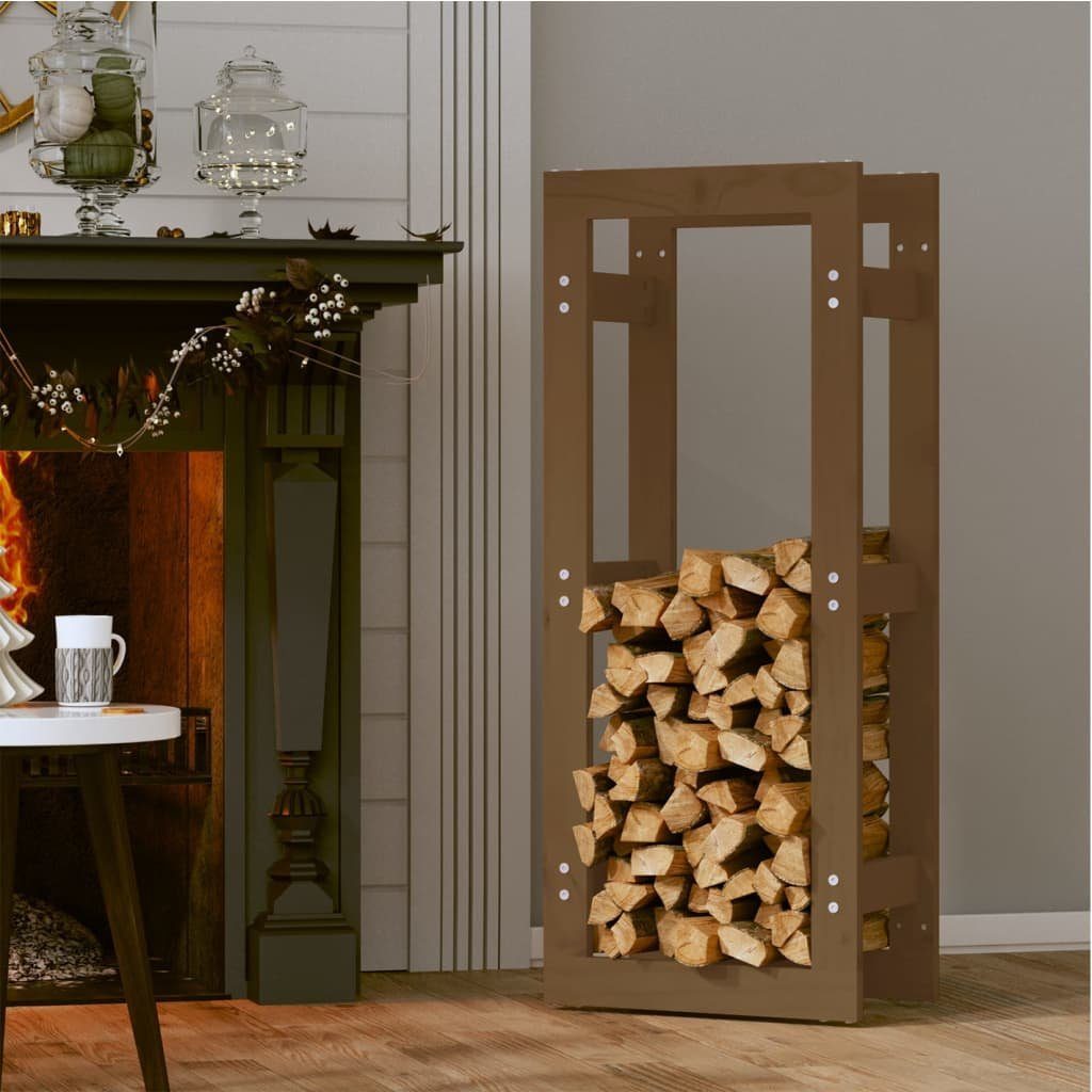 vidaXL Kaminholzregal Kaminholzregal Honigbraun 41x25x100 cm Massivholz Kiefer, BxTxH:41x25x100 cm
