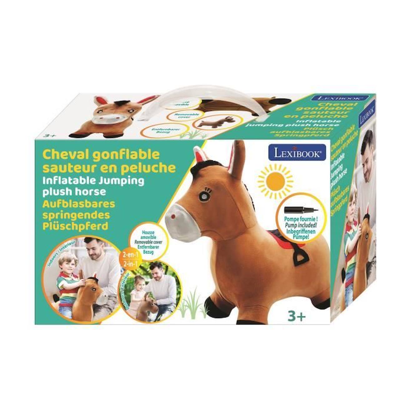 Cheval Sauteur Gonflable en Peluche marron