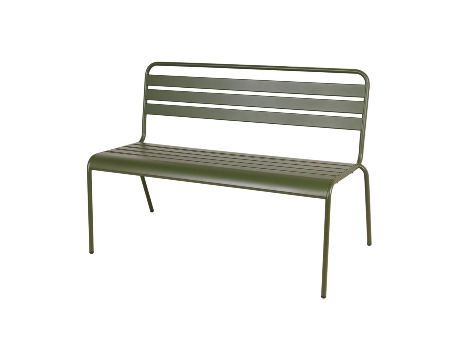 MaximaVida Max 120 cm armeegrüne Metall Gartenbank