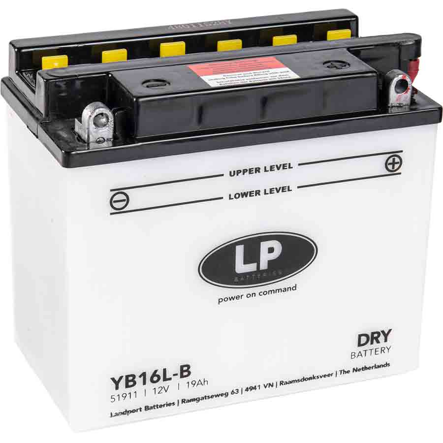 Landport YB16L-B Motorrad Batterie inkl. Befüllung Batteriesäure, 12V, 19Ah - ATU